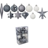Molarem Home Set od 35 kuglica za božićno drvce – Razni uzorci i veličine, siva | shoptok.hr