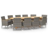  11-dijelni vrtni blagovaonski set s jastucima sivi | Eponuda.com