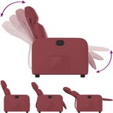  Naslonjač od umjetne kože crvena boja vina | shoptok.hr