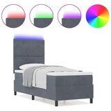 Box Spring Krevet s Madracem &amp LED Tamno Siva 80x200 cm Baršun | shoptok.hr