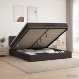  Podesivi krevet s madracem Tamno smeđa 200 x 200 cm Tkanina | shoptok.hr