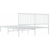  Metalni okvir za krevet s uzglavljem bijeli 150x200 cm | shoptok.hr