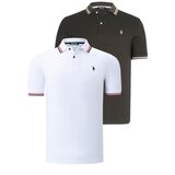 Dewberry DUAL SET T8594 MENS T-SHIRT-WHITE-KHAKI Cijene
