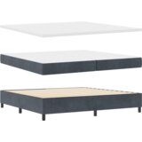 vidaXL Krevet s podstavom i madracem Tamno sivi 200x200 cm Baršun | shoptok.hr