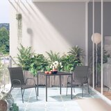 vidaXL Zunanja jedilna garnitura 3-delna jeklo črna | Shoptok.si