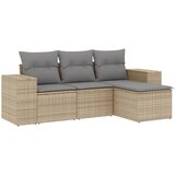  4-dijelni set vrtnih sofa s jastucima bež od poliratana | shoptok.hr