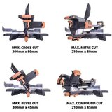 Evolution električna potezna testera - ger 255mm dvostruki nagib R255SMS-DB+ | ePonuda.com