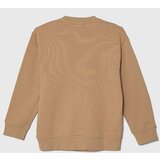 Emporio Armani Dječja pamučna dukserica boja: bež, s aplikacijom | shoptok.hr
