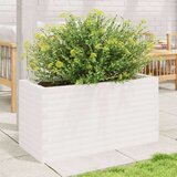  Vrtno cvetlično korito belo 90x40x45,5 cm trdna borovina | Shoptok.si