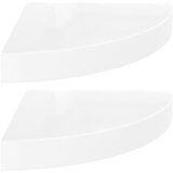vidaXL Kotne police 2 kosa visok sijaj bele 25x25x3,8 cm MDF, (20622743) | Shoptok.si