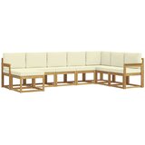  Set vanjskih sofa s jastukom 8 pcs Bijela i krem | shoptok.hr