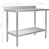  Kuhinjski radni stol 120 x 60 x 93 cm od nehrđajućeg čelika | shoptok.hr