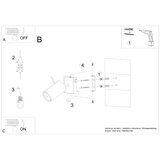  Stenska svetilka RING black a stikalo, (21347188) | Shoptok.si