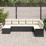  Sjedeća garnitura za vrt 8 kom. Crna Poli ratan 297,5 x 187,5 x 85 cm | shoptok.hr