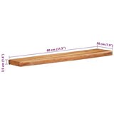 vidaXL Zidne police 2 kom 80x20x3,5 cm od masivnog bagremovog drva | shoptok.hr