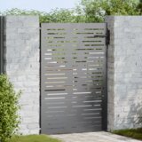 vidaXL Vrtna vrata Crna 105 x 125 cm Čelik s praškastim premazom | shoptok.hr
