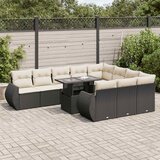 vidaXL 11-dijelni set vrtnih sofa od poliratana s jastucima crni | shoptok.hr