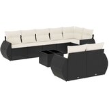 vidaXL 9-dijelni set vrtnih sofa s jastucima crni od poliratana | shoptok.hr