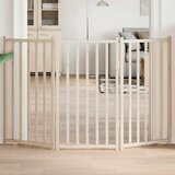 vidaXL Vrata za pse sklopiva 3 panela 150 cm masivna jelovina | shoptok.hr