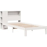 vidaXL Krevet s regalom za knjige bez madraca bijeli 90x200cm borovina | shoptok.hr