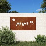  Vrtni zidni ukras 105 x 55 cm od čelika COR-TEN s uzorkom ptica | shoptok.hr