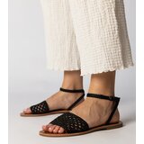 Gemre Black braided flat sandals Mires | shoptok.hr