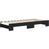  Dnevni krevet na razvlačenje s ladicama crni 90x200 cm tkanina | shoptok.hr