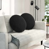  Jastučići za sjedenje 2 pcs Crna Ø50 x 19 cm Baršun | shoptok.hr