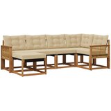 vidaXL Zunanja garnitura za sedenje z blazino 6 pcs Naravna in bež, (5000282050) | Shoptok.si
