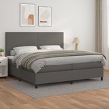 Krevet s oprugama i madracem sivi 200x200 cm od umjetne kože | Eponuda.ba