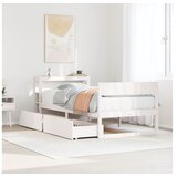 vidaXL Posteljni okvir brez vzmetnice bel 90x200 cm trdna borovina | Shoptok.si