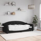  Dnevni krevet crni 90 x 190 cm od tkanine | shoptok.hr