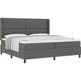 vidaXL Postelja s box springom in vzmetnico Temno siva 200x200 cm Tkanina, (22050721) | Shoptok.si