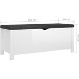  Kutija za pohranu s jastukom bijela 105x40x45cm drvena | shoptok.hr