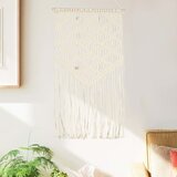  Zidna vješalica s makrameom 40 x 80 cm pamučna | shoptok.hr