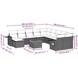  12-dijelni set vrtnih sofa od poliratana s jastucima crni | shoptok.hr