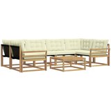  Set vanjskih sofa 7 kom. Bijela i krem Smeđa 79 x 79 x 37 cm | shoptok.hr