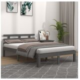  Posteljni okvir siv iz trdnega lesa 150x200 cm 5FT | Shoptok.si