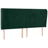  Uzglavlje s ušima tamnozeleno 203x23x118/128 cm baršunasto | shoptok.hr