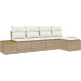 vidaXL 5-dijelni Vrtni Sofa Set s Jastučićima u Bež Poli Ratan | shoptok.hr