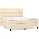  Krevet s oprugama i madracem krem 160x200 cm od tkanine | shoptok.hr