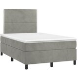 Krevet s oprugama i madracem svjetlosivi 120x190 cm baršunasti | Eponuda.com
