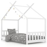 Maison Chic Otroška postelja - Otroški ležaj - Otroški posteljni okvir bel iz trdne borovine 70x140 cm, (21698361) Cene
