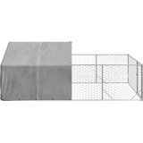 vidaXL Zunanji pasji boks z izpustom 4x2x1,5 m pocinkano jeklo | Shoptok.si