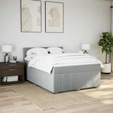  Krevet box spring s madracem svjetlosivi 140x200 cm od tkanine | shoptok.hr