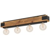 Eglo Layham stropna svjetiljka 4xE27, 76 cm, drvo/crna, 43466 | shoptok.hr