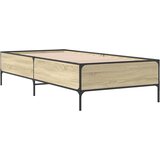  The Living Store Posteljni okvir sonoma hrast 90x190 cm inženirski les in kovina - Posteljni Okvir, (21445743) | Shoptok.si