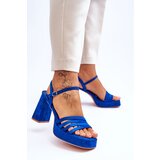 Boto FB2 Women's Suede Platform Sandals Blue Verda | ePonuda.com