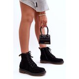 Boto Suede Ankle Boots on Flat Heel Black Asteoris | ePonuda.com