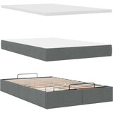 vidaXL Otomanski posteljni okvir z vzmetnicami siv 120x190cm žamet | Shoptok.si